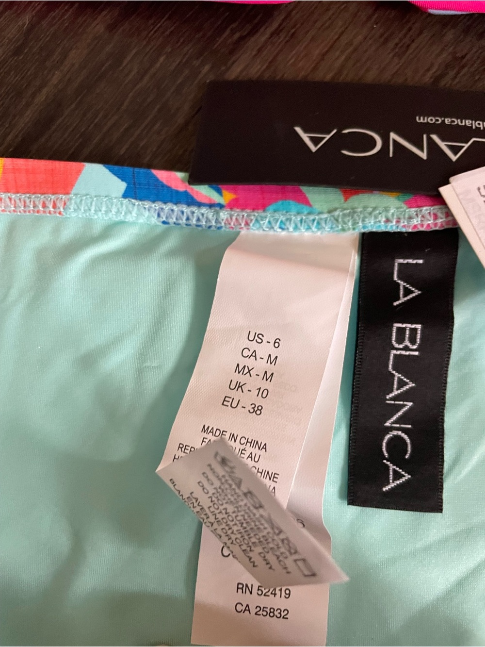 Maaji Bright Pink Bikini Top L with La Blanca NWT Floral Turquoise Bottom 6 - Picture 4 of 6